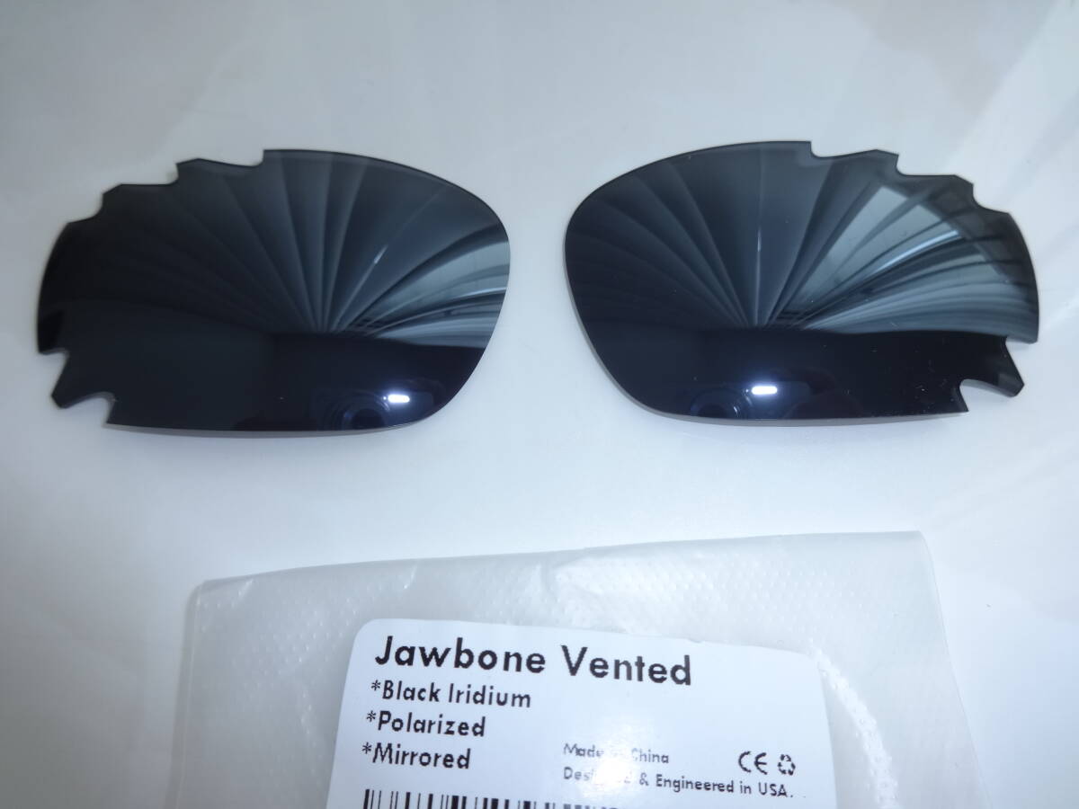 処分価格！★オークリー RACING JACKET JAWBONE VENTED レーシングジャケット用 カスタム偏光 レンズ BLACK IRIDIUM ジョウボーン