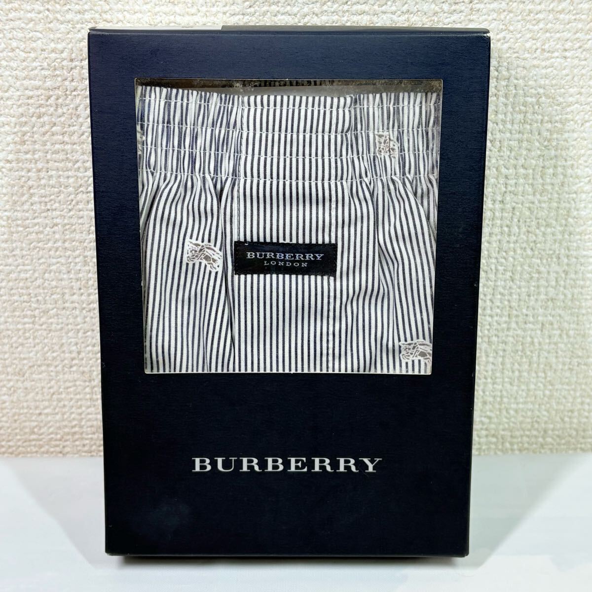 美品未使用　 BURBERRY LONDON バーバリーロンドン　メンズ　紳士　トランクス　M ストライプ　ホースロゴ総柄