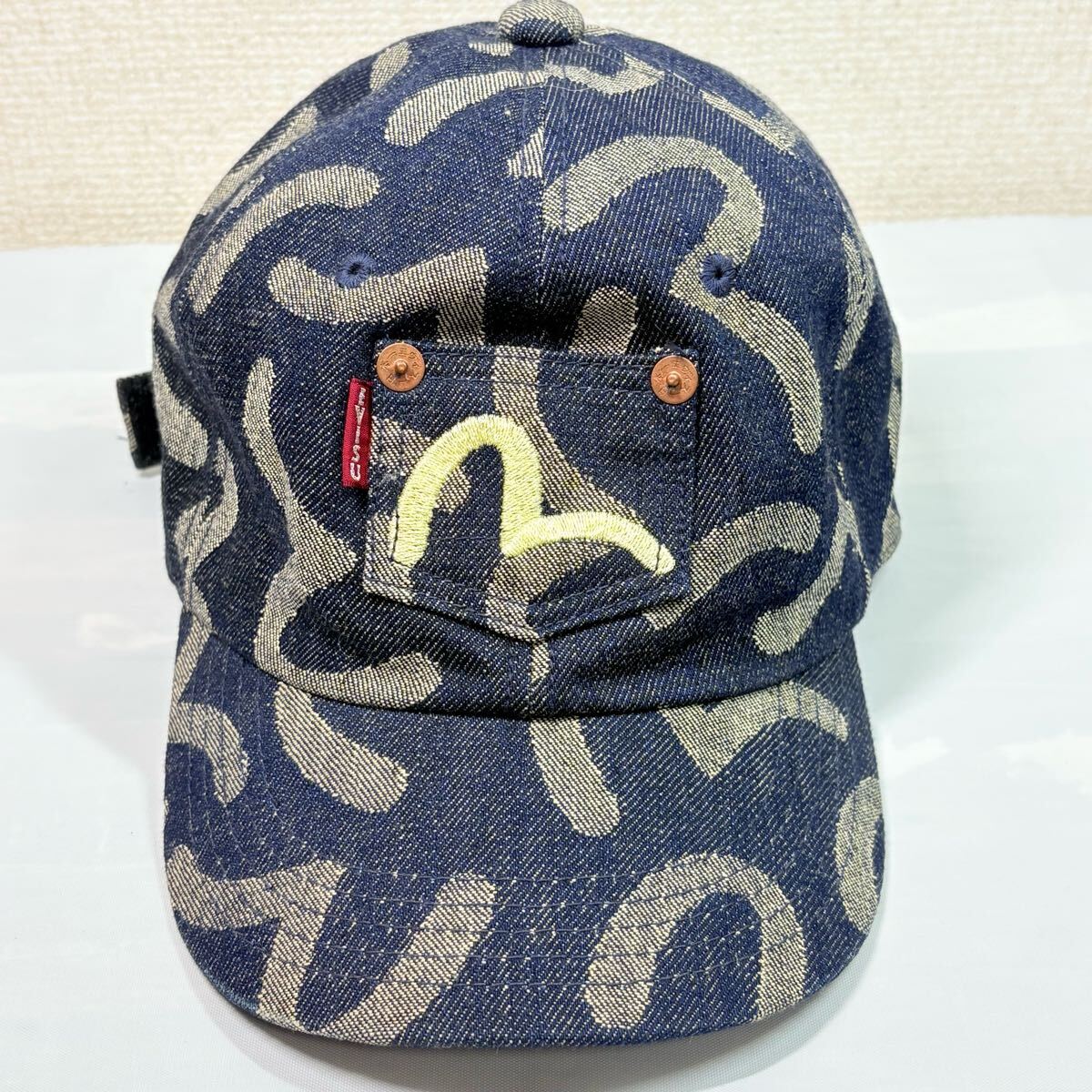 EVISU エヴィス　カモメキャップ　迷彩　カモフラ　 キャップ 帽子　フリーサイズ　中古　古着