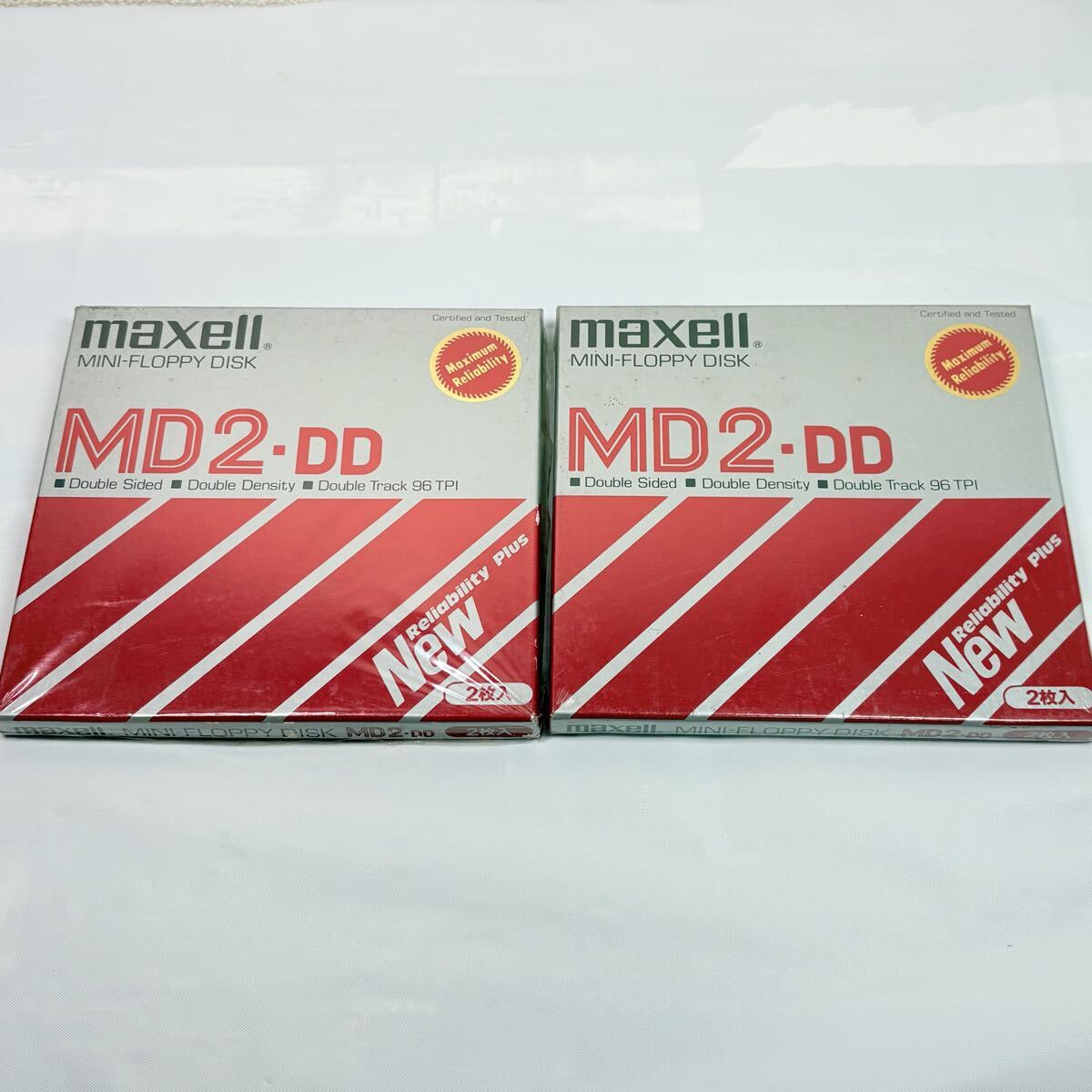 未使用品　maxell MD2-DD ミニフロッピーディスク　２枚入×2 記録媒体　当時物