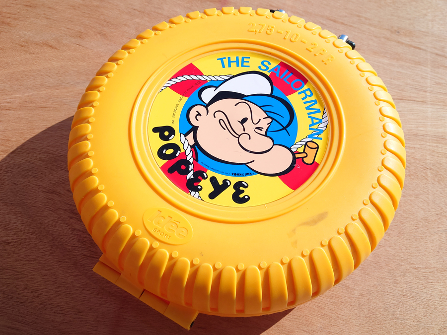 当時物 リアケース ポップトランク 黄色 ポパイ 昭和レトロ アンティーク