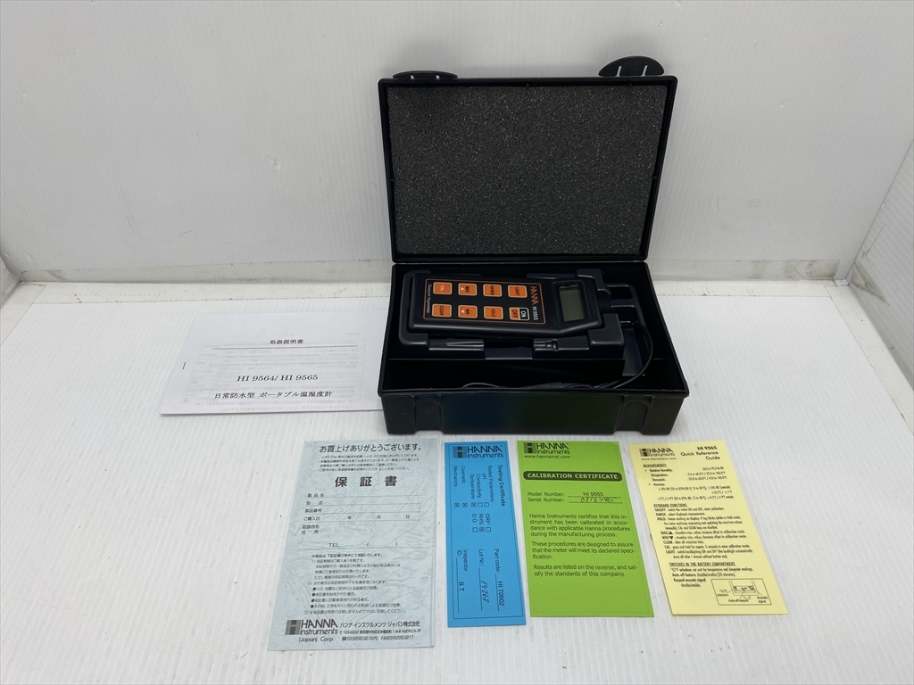 下松)HANNA ハンナ インスツルメンツ ポータブル温湿度計 HI 9565 ◆★K250726R02B NG26A