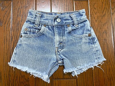 USA製 80s ビンテージ リーバイス Ｌｅｖｉ’ｓ ３０２ キッズ カットオフ ブルー ジーンズ w19 クロカン 黒カン 黒閂 80年代 アメリカ製