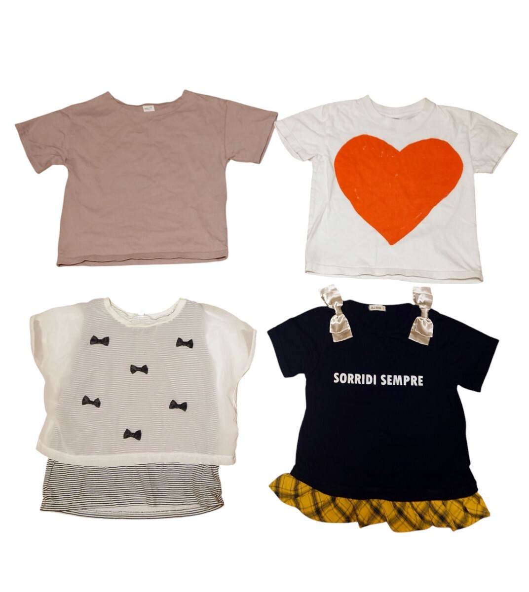半袖トップス Tシャツ JILL ROSE・Moment・futafutaフタフタ・120 女の子 4枚セット まとめ売り