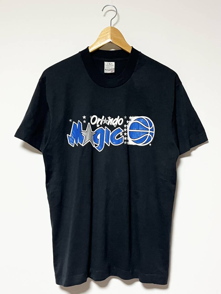 美品/90's★USA製 NBA Orland MAGIC Swingster Tシャツ ブラック/黒 L ビンテージ