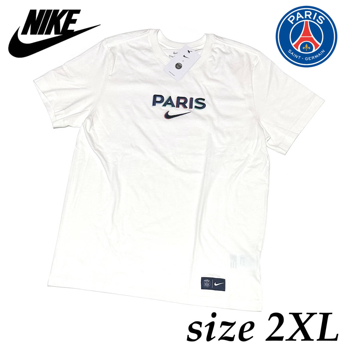 新品 2XLサイズ ナイキ パリサンジェルマン Tシャツ オフホワイト PSG セイル ホワイト HJ9761-133 パリ Paris Saint-Germain 半袖 白