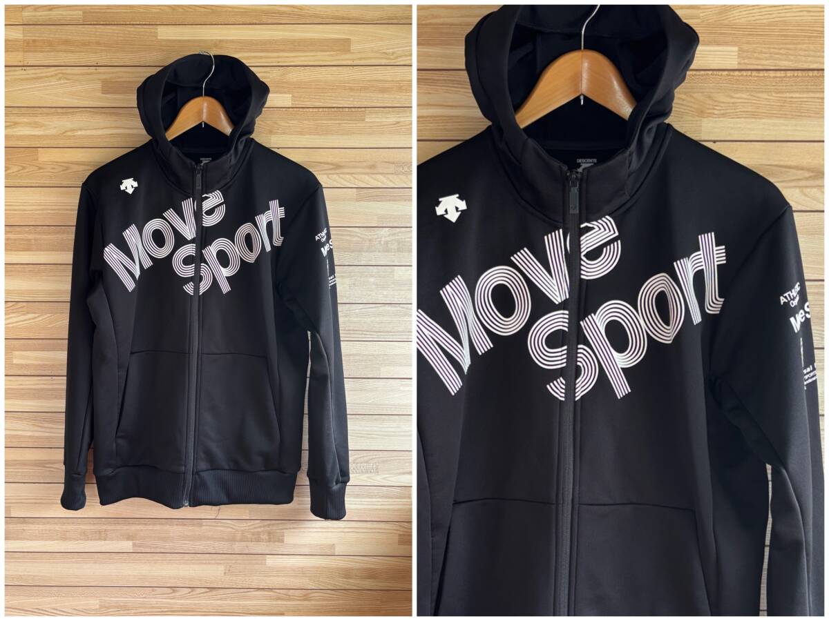 #セール★サイズ L★DESCENTE デサント MOVE SPORT ムーブスポーツ スウェット パーカー フード ジップ ブラック 黒★スポーツウェア