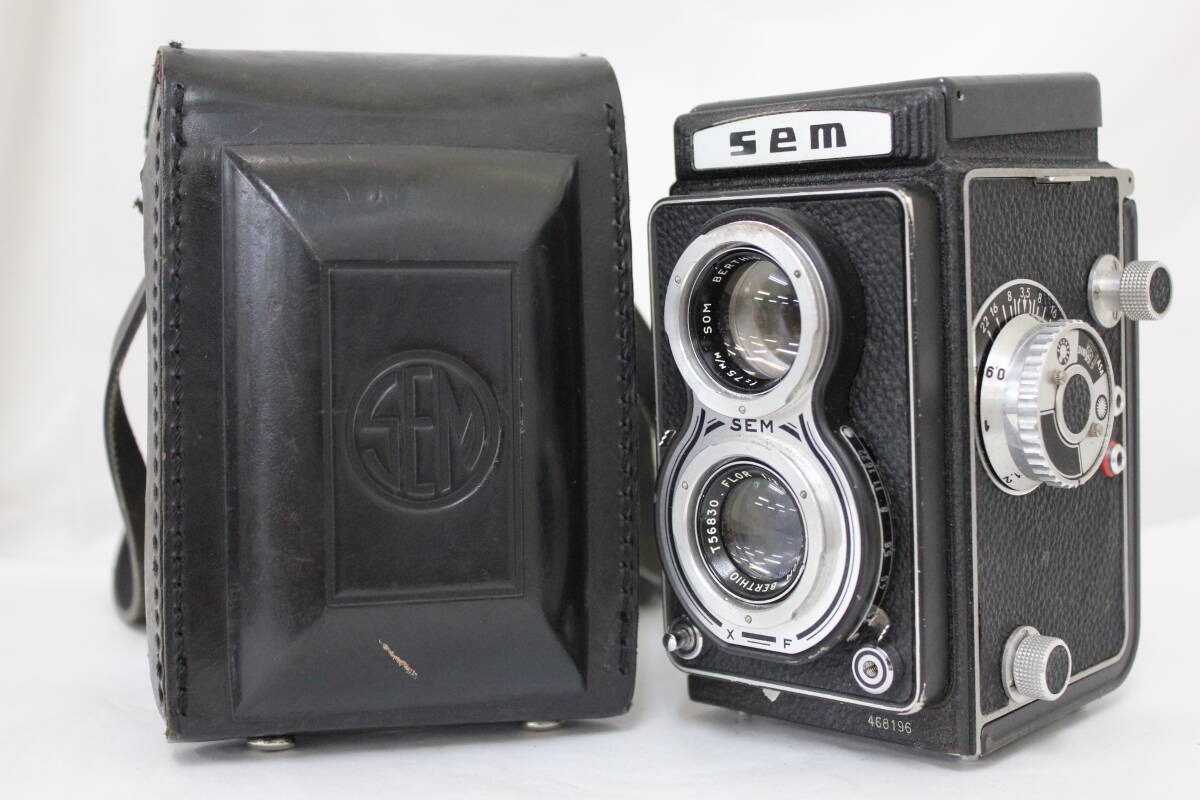 【訳あり品】 セム sem Berthiot 50M 75mm F3.5 FLOR ケース付き 二眼カメラ M7131