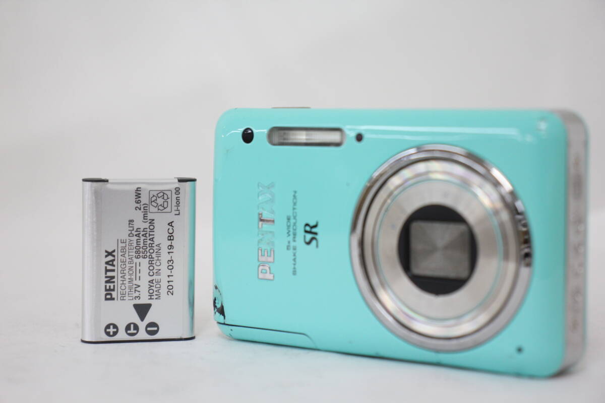 【訳あり品】 ペンタックス Pentax Optio S1 グリーン 5x バッテリー付き コンパクトデジタルカメラ e2355