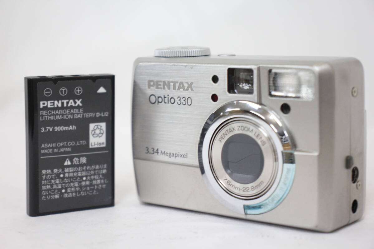 【訳あり品】 ペンタックス Pentax Optip 330 3x バッテリー付き コンパクトデジタルカメラ e2362