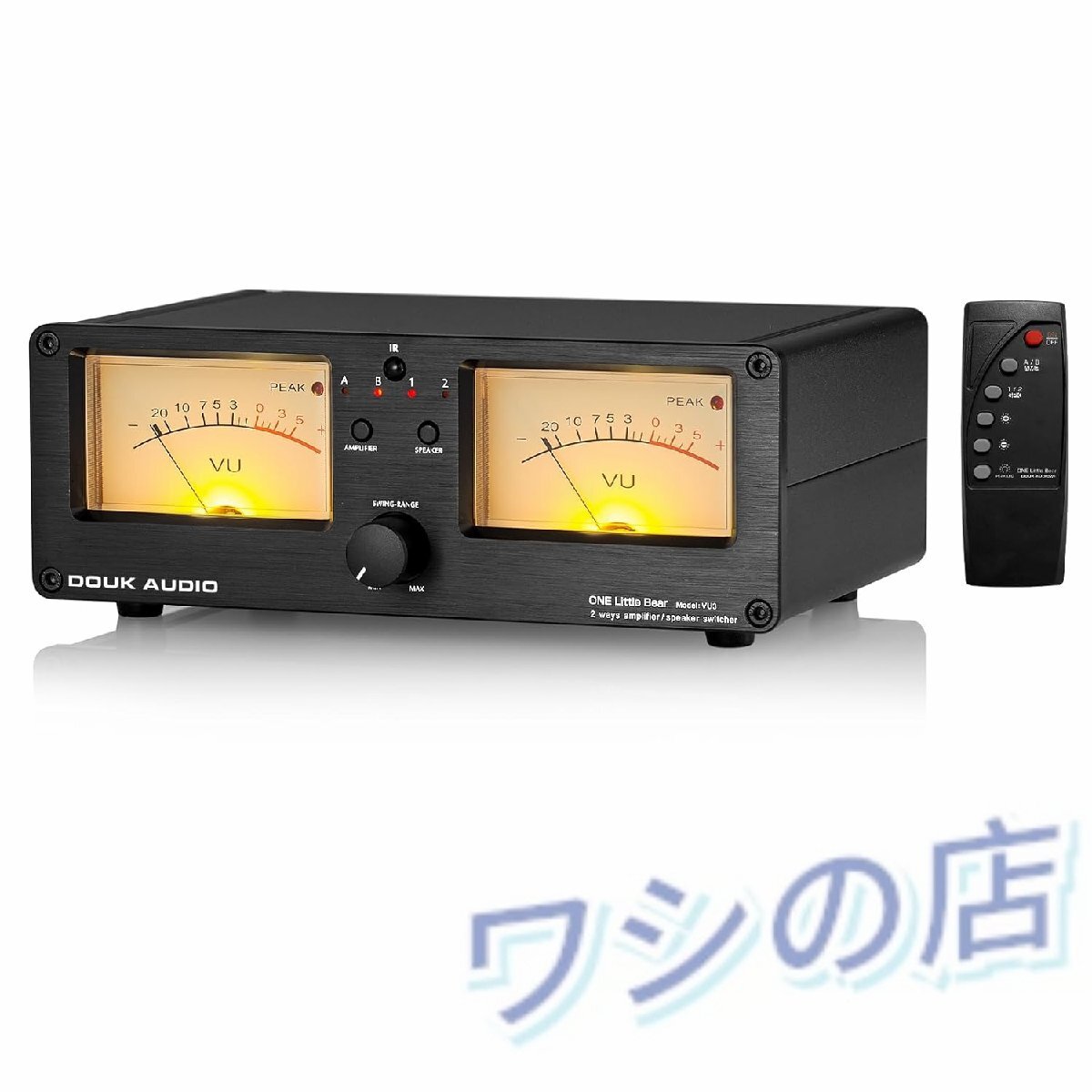 Douk Audio VU3 デュアル アナログ VU メーター, 2 ウェイ アンプ/スピーカー スイッチ, DB パネルディスプレイ オーディオ スイッチャー