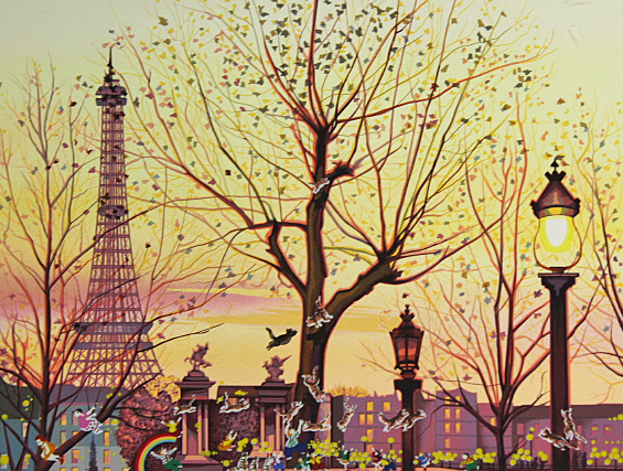 ■☆ヒロヤマガタ（山形博導） 【たそがれのコンコルド広場】 シルクスクリーン 直筆サイン エディション有り　