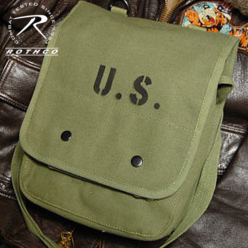 ショルダーバッグ メンズ キャンバス地 ROTHCO ロスコ ブランド USステンシル マップバッグ 新品 オリーブ
