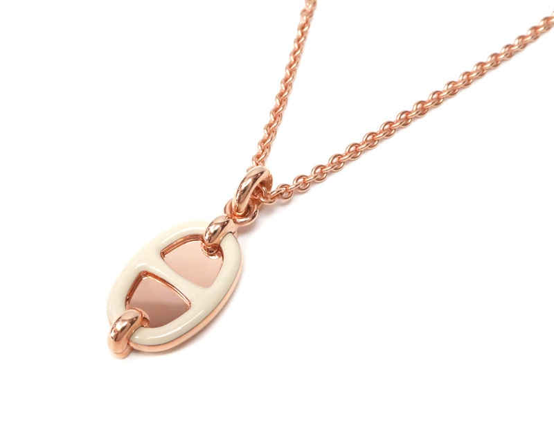 未使用 エルメス 現行モデル ペンダント ミニ・マイヨン PM クレール ピンクゴールド ネックレス H100053FOD3 HERMES /34181