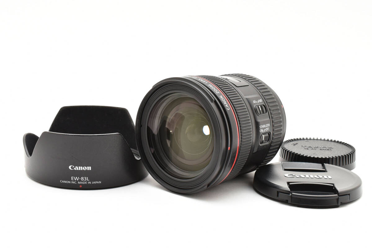 ★完動品★CANON キャノン EF 24-70mm F4 L IS USM フード・Fキャップ・Rキャップ（社外品）付