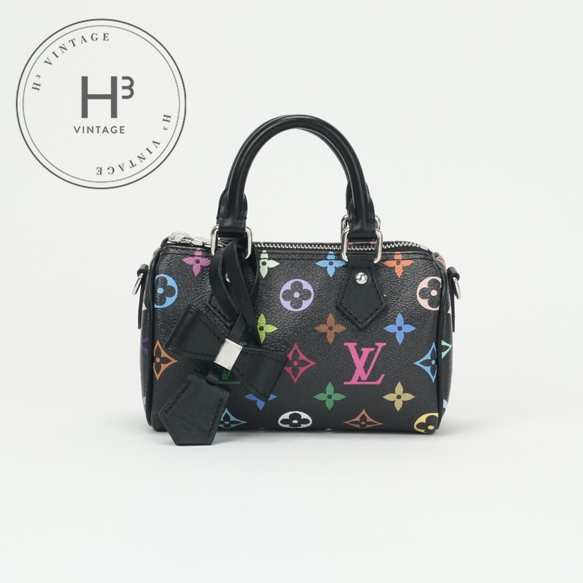 ルイヴィトン LOUIS VUITTON ナノ スピーディ バッグ トートバッグ ショルダーバッグ モノグラム キャンバス ノワール拍卖
