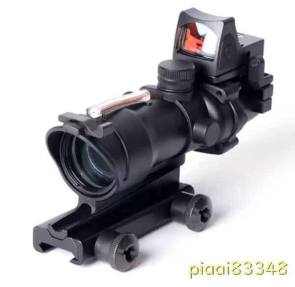 SU053:光学 4X32 リアル光ファイバー赤緑ドットサイト照明戦術レチクルライフルスコープ 20 ミリメートルレールグロック狩猟用