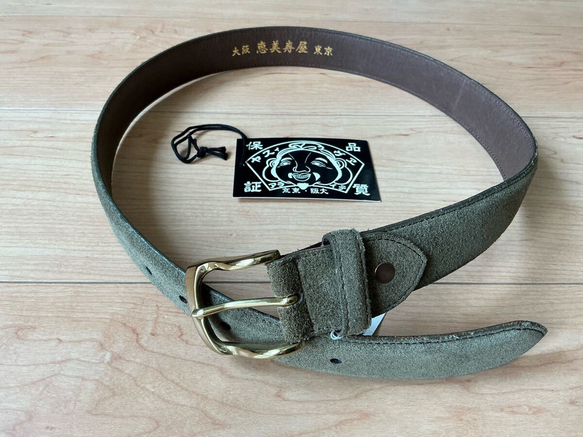 新品 EVISU 33mm スウェードベルト　カーキ　オリーブ　エヴィス ヴィンテージ　廃版