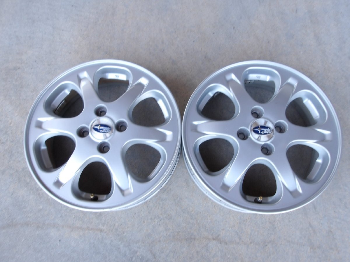 (R07/07/29) ● 15インチ / 純正アルミホイール / スバル / R1等 / 2本 / 中古 / 15X4.5J+45 / 4H / 100 / 中古 / 現状品