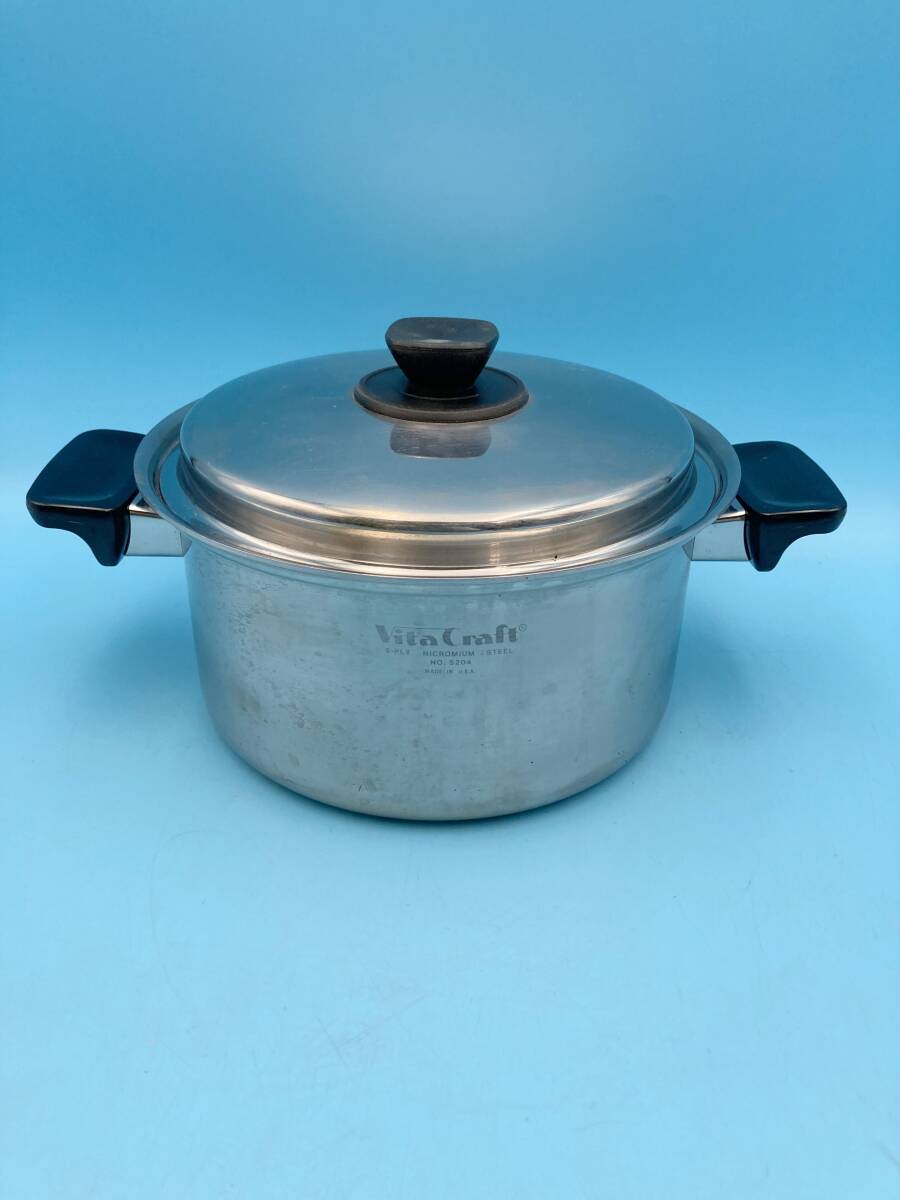 両手鍋 【F767】 VitaCraft ビタクラフト　直径 24cm 深さ 12cm No.5204 調理器具 【中古】 250711