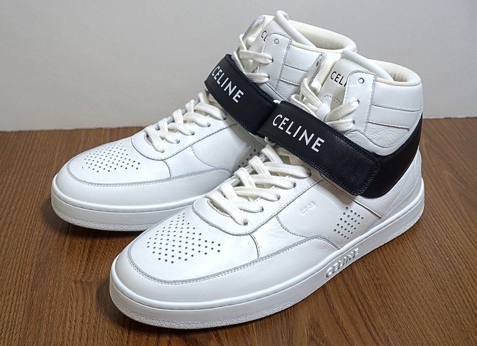 21AW 定価11万 新品未使用 CELINE セリーヌ エディスリマン TRAINER トレーナー CT-03 スニーカー ベルクロ レザー メンズ 44 28.5-29cm