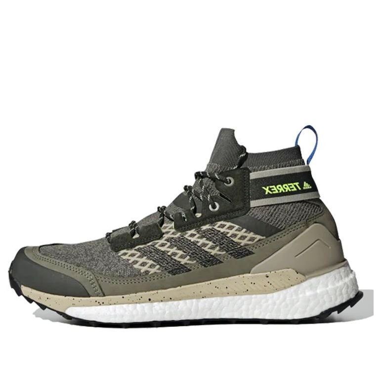 2.7万 美品 adidas TERREX FREE HIKER ハイキングシューズ アディダス TX FREEHIKER BLUE EF0368 スニーカー US7.5 JP25.5cm カーキ色