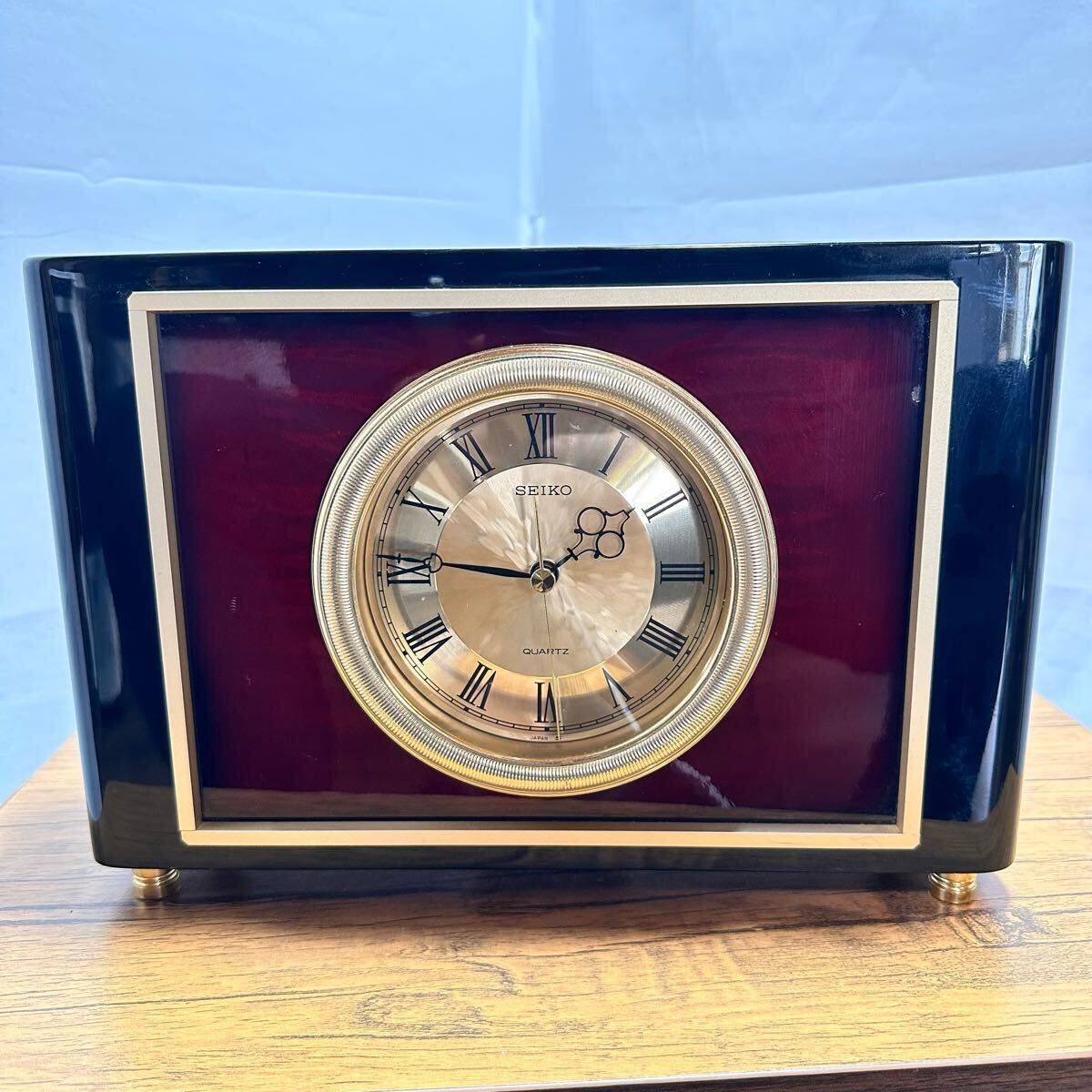 【完動品】SEIKO 置時計 昭和レトロ 当時物 クオーツ インテリア QF722B (48)