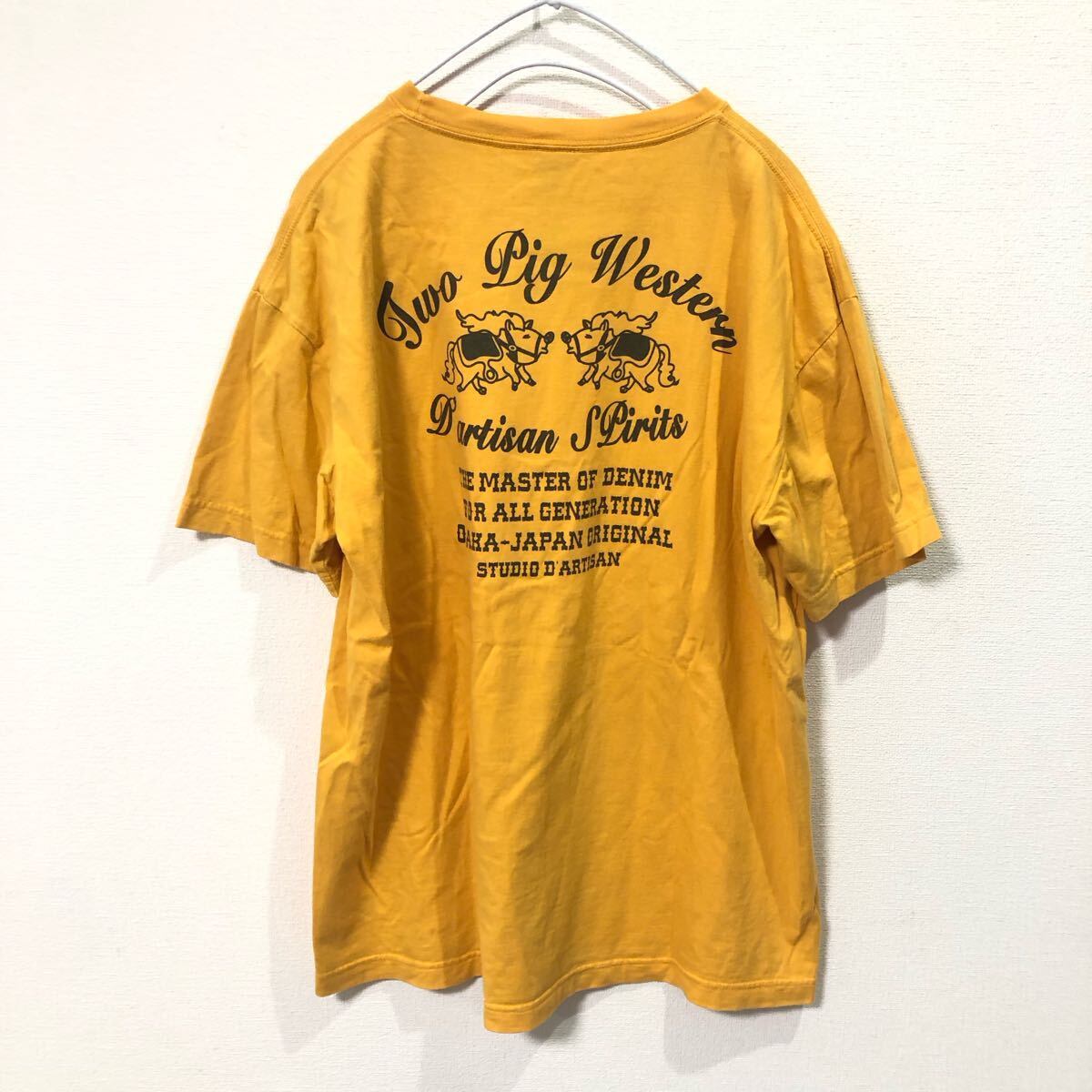 ◇ ステュディオダルチザン STUDIO D'ARTISAN 半袖 Tシャツ Lサイズ イエロー系