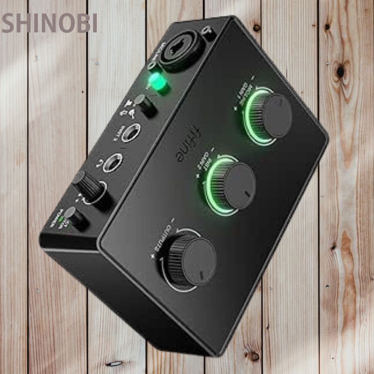 USBオーディオインターフェイス 2入力2出力 XLRマイク・楽器対応 48Vファンタム電源搭載 音声モニタリング ゲイン調整可能 録音・配信向け