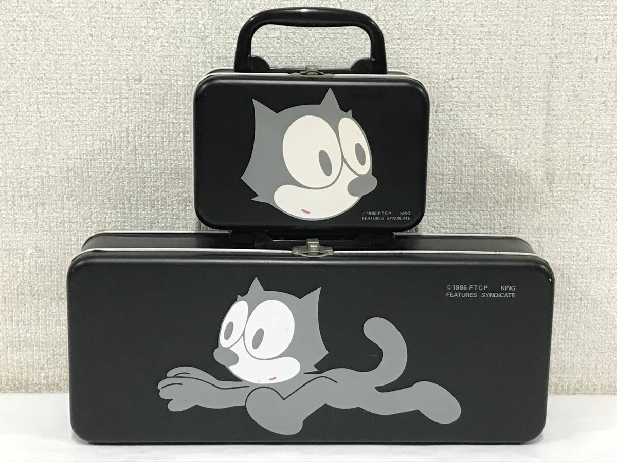 ★☆チ697 カセットテープ 収納ケース 缶ケース FELIX the CAT フェリックス・ザ・キャット 2個セット☆★