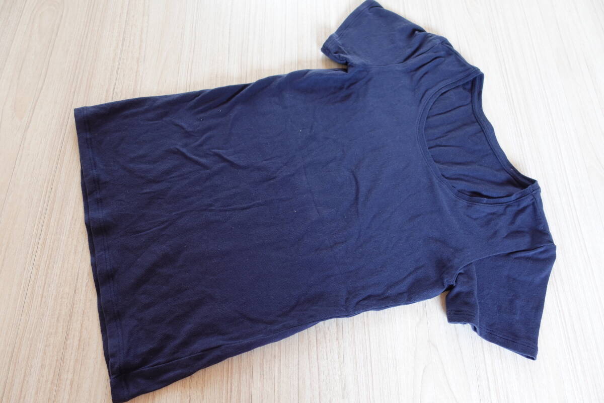 送料無料★S～M【シンプル半袖Tシャツ】紺ネイビーシンプル無地スリムシルエット