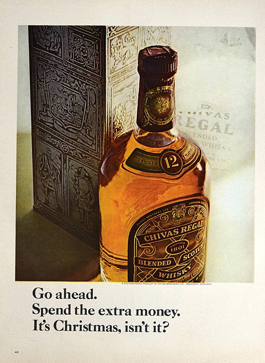 稀少！1967年シーバスリーガル広告/Chivas Regal/スコッチ・ウィスキー/酒/99