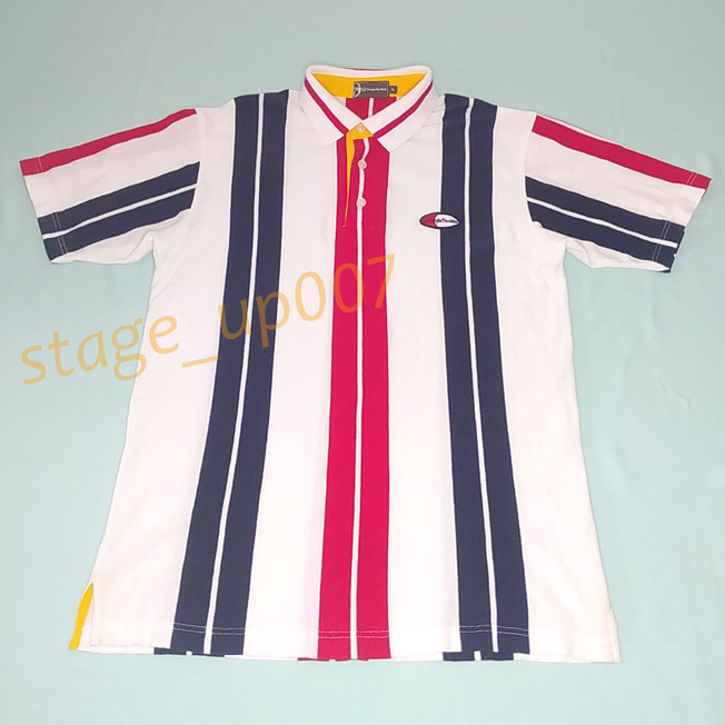 Sergio Tacchini（セルジオ・タッキーニ）／半袖ストライプポロシャツ/日本未発売モデル/sizeXL（美品）／管OVLL