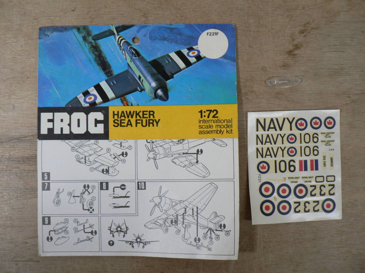 デカール+クリアパーツのみ プラモデル FROG 『HAWKER SEA FURY』 1:72 international scale model assembly kit AP022