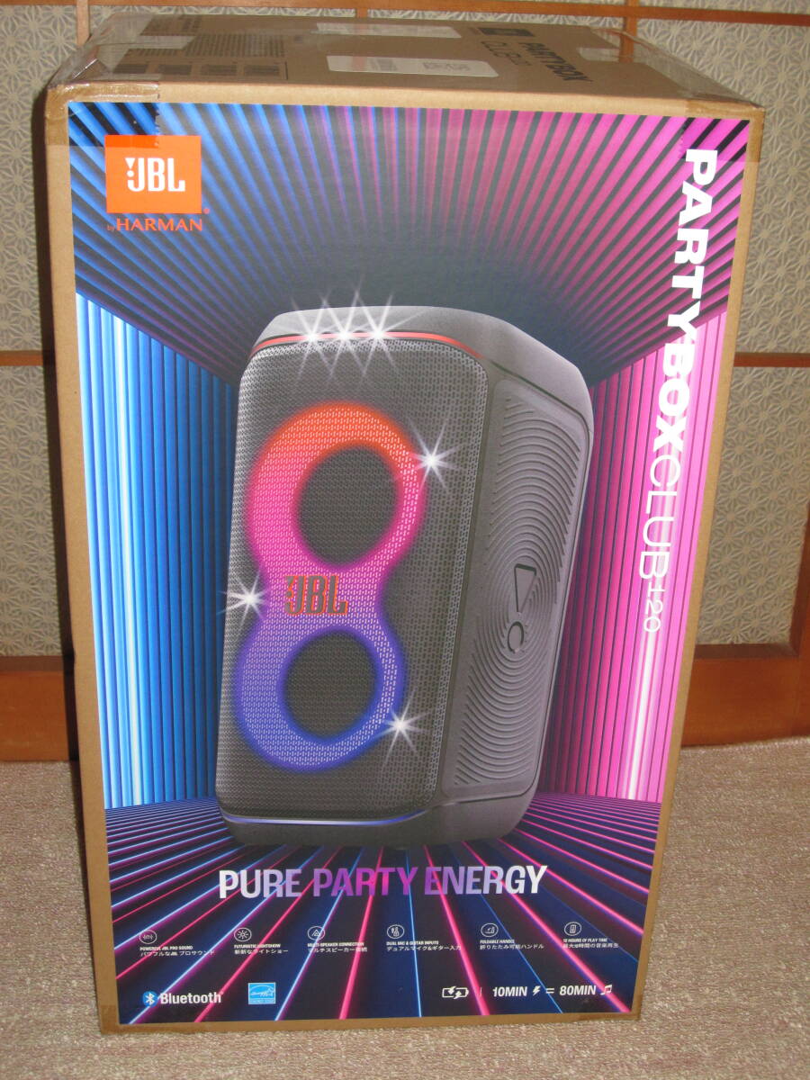 新品未開封品★JBL PARTYBOX CLUB 120 パーティーボックス　防滴BTワイヤレススピーカー　パワフル重低音サウンド　イルミネーション