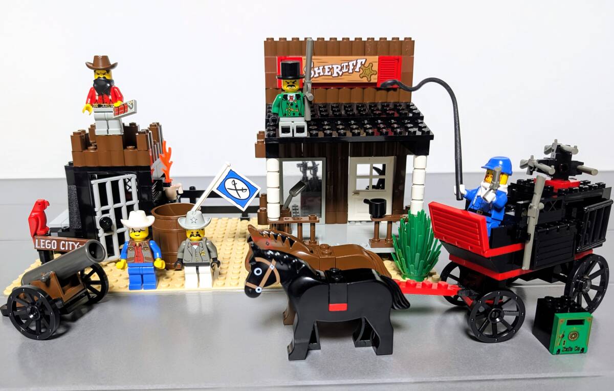レゴ LEGO 部品取り用 馬車 旗 盗賊 保安官 牢屋 留置所 騎兵隊 ウエスタン カウボーイ ミニフィグ Gold City Junction Sheriff's Lock-Up