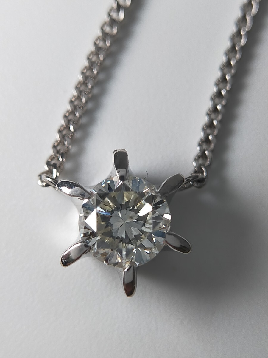CGLソ付 1.003ct L SI1 GOOD 天然ダイヤモンド 一粒ダイヤ ネックレス プラチナ Pt900 Pt850 1ct 1カラット 大粒 45cm 中央宝石研究所