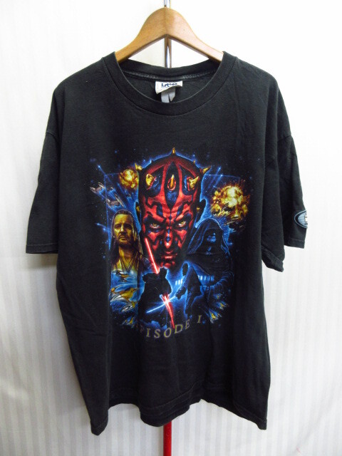 STAR WARS　スターウォーズ　90sヴィンテージ　Tシャツ　メンズXL LL 黒 エピソード1 映画Tシャツ ムービーTシャツ 半袖カットソー　07162