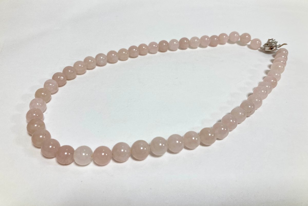 ローズクォーツネックレス　留め具　シルバー刻印有り　アクセサリー　