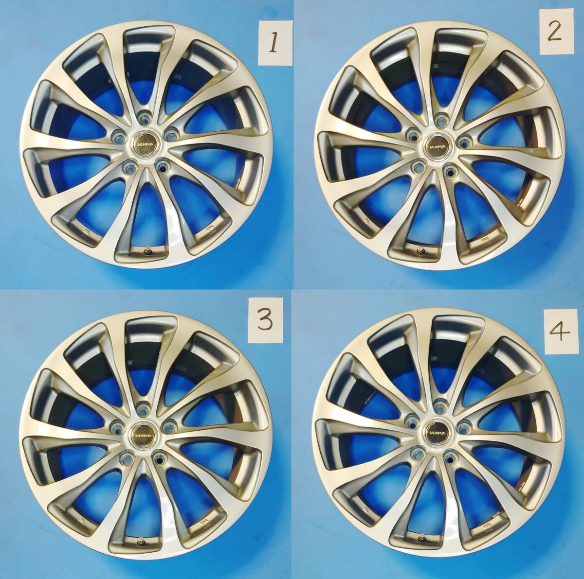 ブリヂストン バルミナ TR10 18インチ アルミホイール 7.5J +53 5穴 PCD114.3 4本セット ナット20個付 BRIDGESTONE BALMINUM