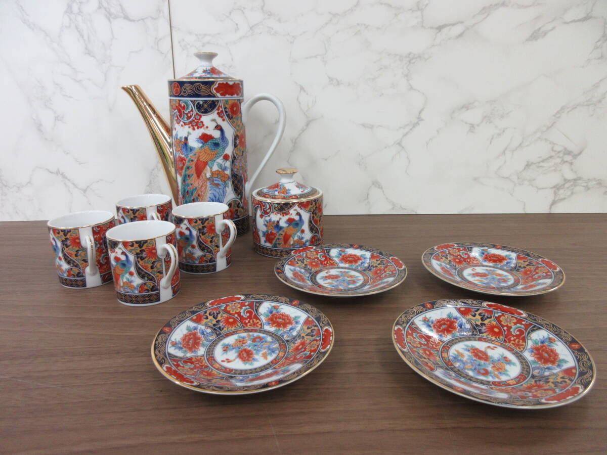 6F2-62[有田焼 丸五謹製 ティーセット 4客セット］ 茶器 カップ ソーサー ポット 美術工芸