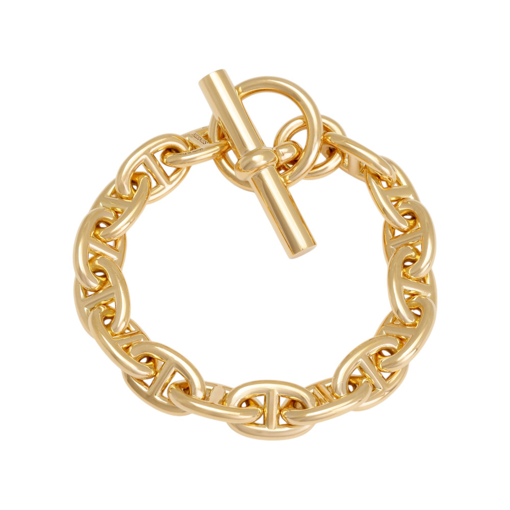 エルメス シェーヌダンクル PM 16コマ K18イエローゴールド ブレスレット 未使用