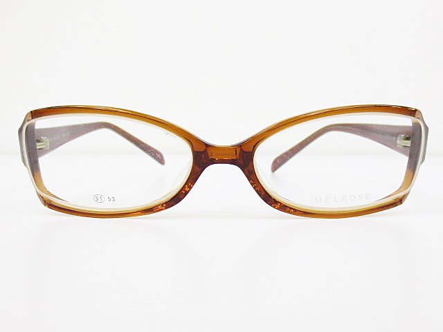 ∞ MELROSE メルローズ 眼鏡 メガネフレーム MR-6015 51□17-136 セルフレーム フルリム ナイロール ブラウン □H8