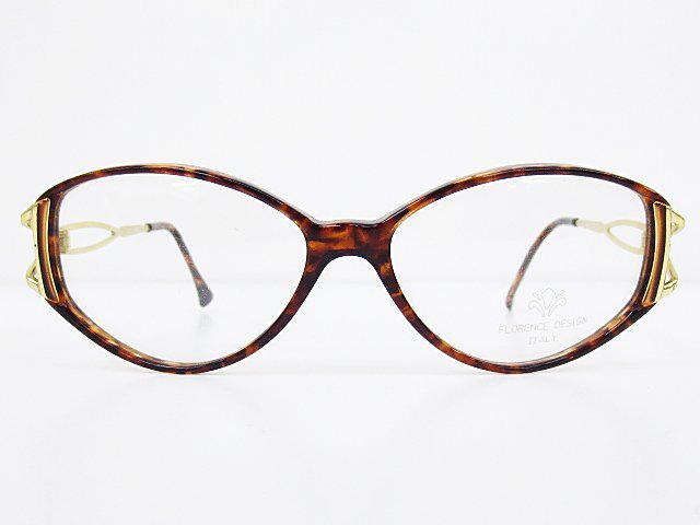 ∞ LINEA PITTI リネアピッティ 眼鏡 メガネフレーム Mod.594 54□15 セルフレーム フルリム ブラウン べっ甲調 FLORENCE DESIGN □H8