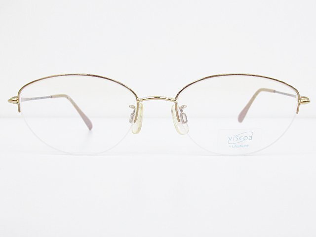 ∞ Charmant シャルマン 眼鏡 メガネフレーム viscoa CH3557 55□18-135 メタル ナイロール ゴールド ブラウン □H8