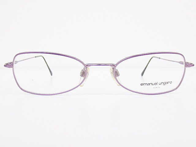 ∞ emanuel ungaro エマニュエルウンガロ 眼鏡 メガネフレーム 3510 50□18-135 メタル フルリム パープル ラベンダー イタリア製 □H8