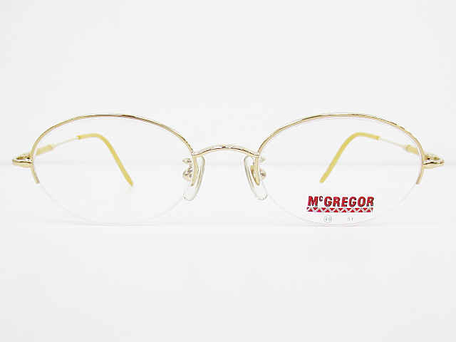 ∞ Lady McGREGOR マックレガー 眼鏡 メガネフレーム MG-5507 49□ メタル ハーフリム ナイロール ゴールド □H8