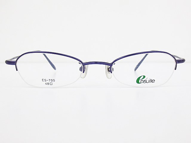∞ ensuite エンスウィート 眼鏡 メガネフレーム ES-705 48□20-140 メタル ナイロール パープル 日本製 □H8