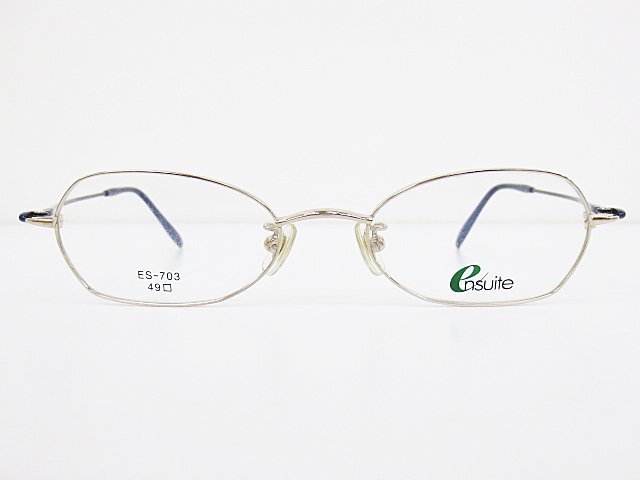 ∞ ensuite エンスウィート 眼鏡 メガネフレーム ES-703 49□18-140 メタル フルリム シルバー 日本製 □H8