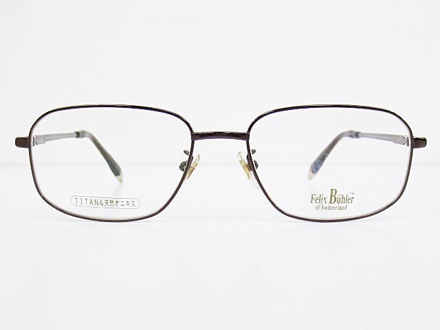 ∞ Felix Buhler フェリックスビューラー 眼鏡 メガネフレーム F-5011 53□16 チタン 天然オニキス フルリム ダークブラウン 日本製 □H8